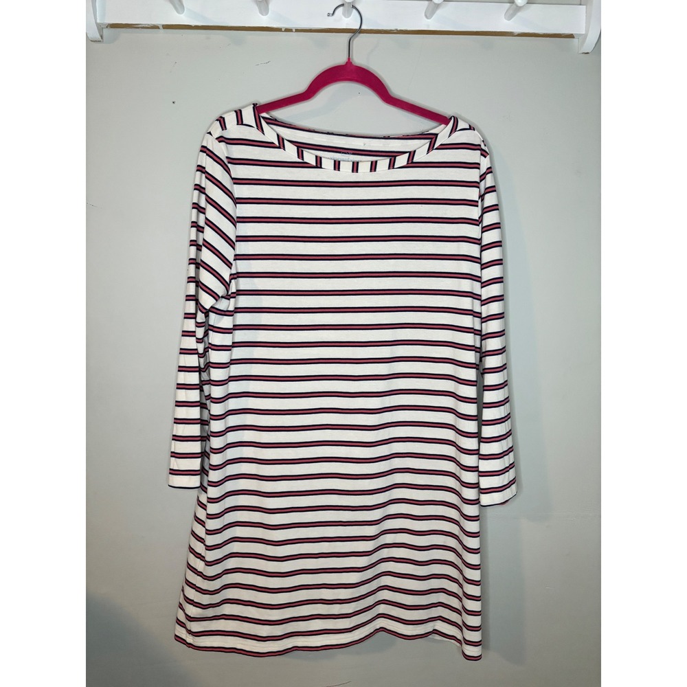 Vineyard Vines Dress Womens XL Striped Cotton Boat Neck Casual Mini